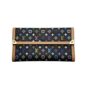 Louis Vuitton Porte Tresor Wallet International long canvas black multicolor